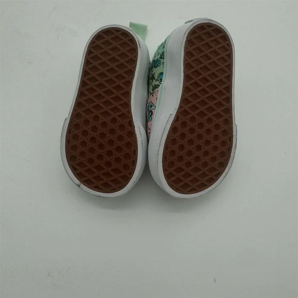 Vans Toddler Authentic Elastic Lace Sneakers Seahorse Starfish Print